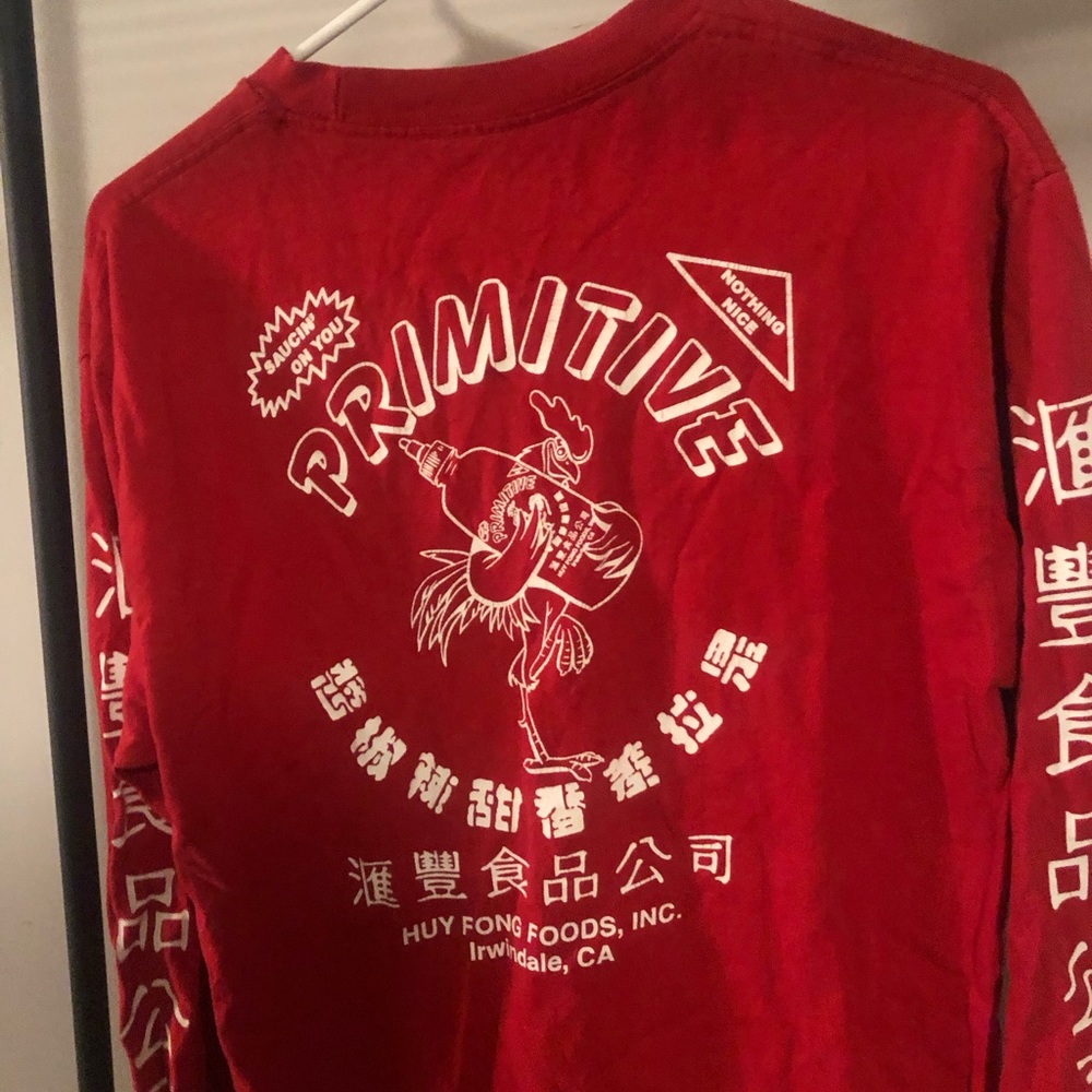 Mens sriracha sauce primitive long sleeve shirt